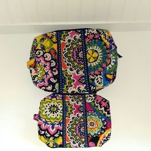 Vera bradley set of two cosmetic bags